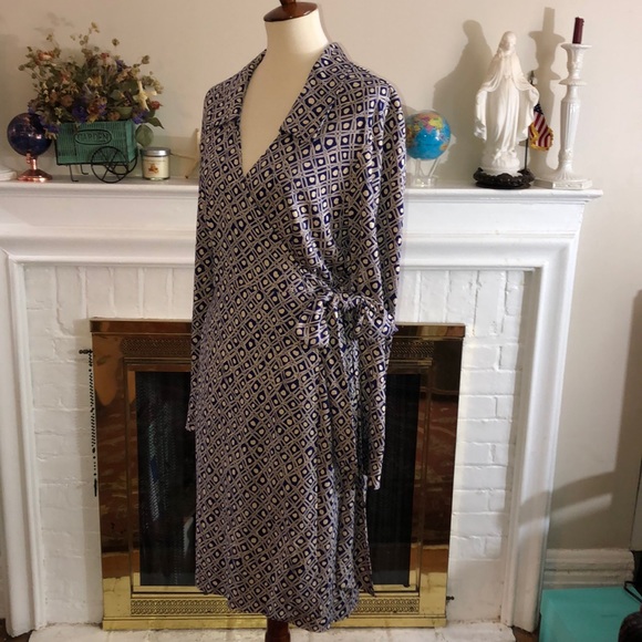 🌹 Diane Von Furstenberg dress wrap Sz 14 - Picture 3 of 6